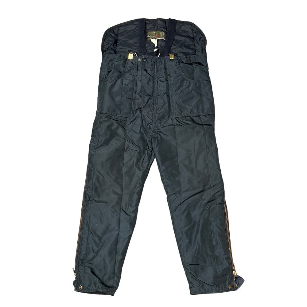 Vintage RefrigiWear 345 Bib Overalls Mens Medium Navy Nylon Quilted Insulated